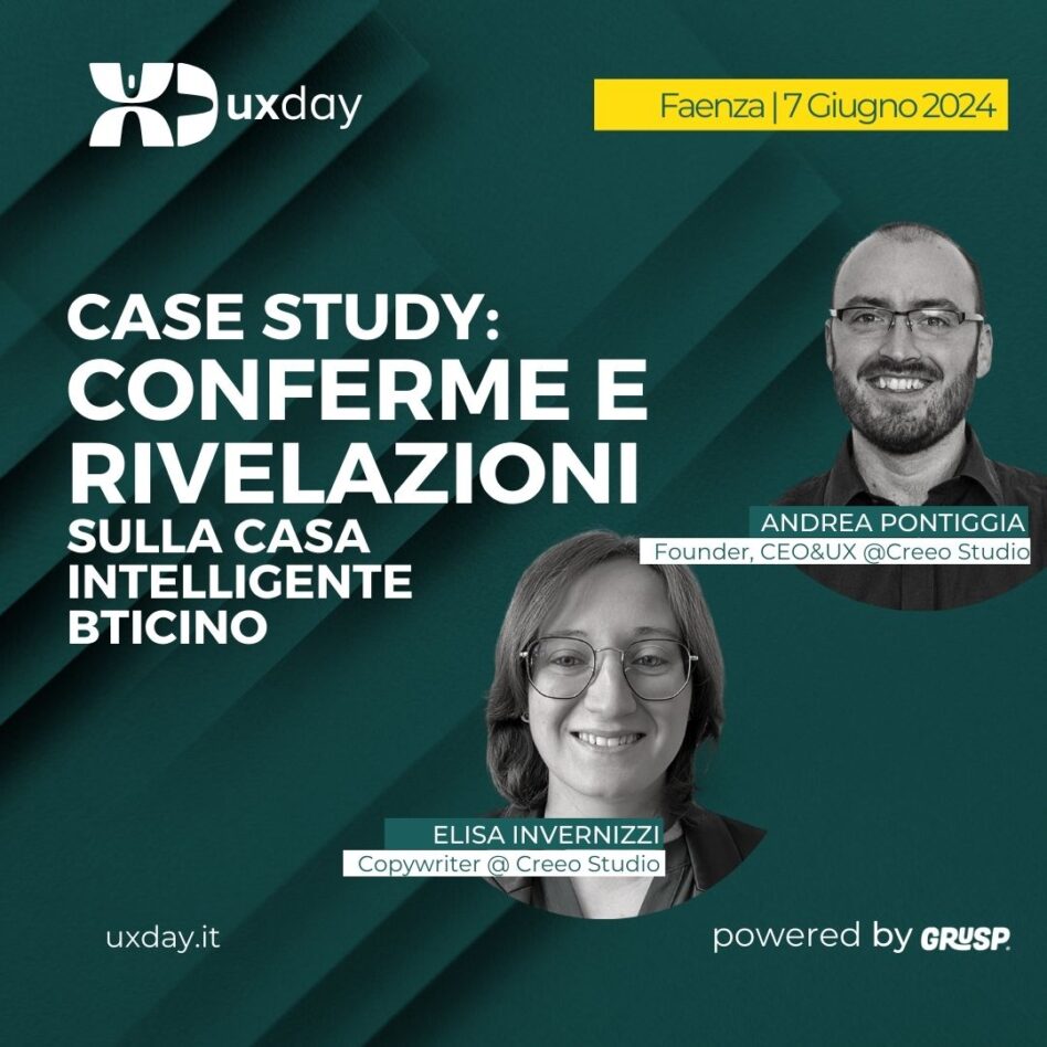 uxday - Faenza 07 giugno 2024 - Andrea Pontiggia, Elisa Invernizzi Case study: conferme e rivelazioni sulla casa intelligente BTicino